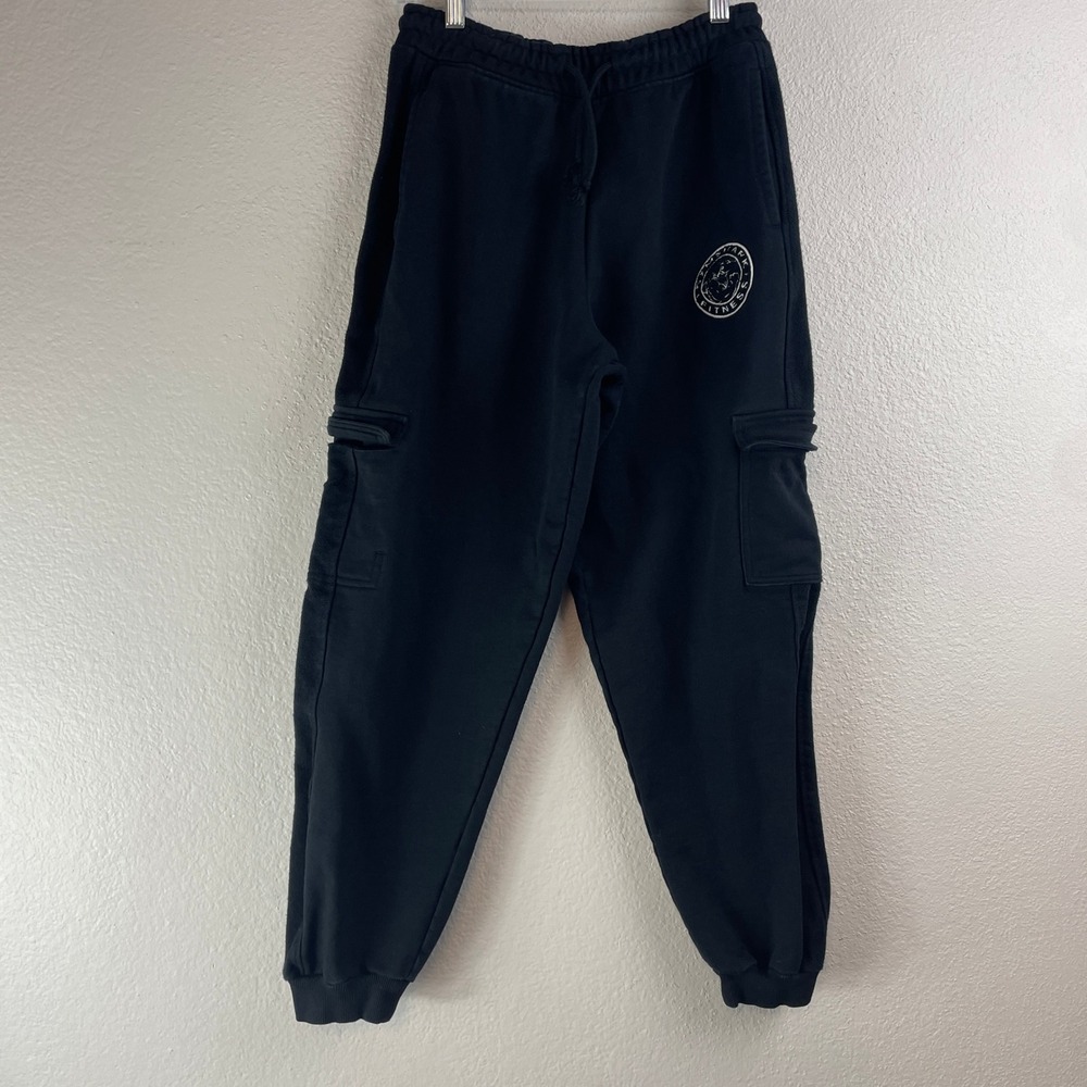 Gymshark Fitness Mens‎ Cargo Sweatpants Black Cotton Joggers Size XS B5A9P